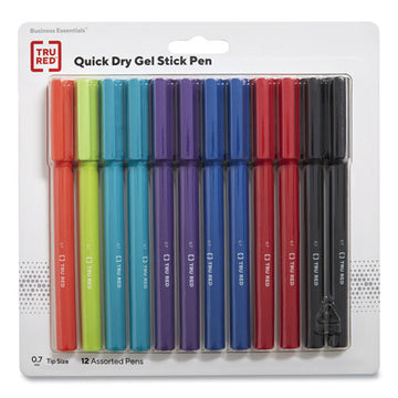 TRU RED™ Quick Dry Gel Pen, Stick, Medium 0.7 Mm, Assorted Ink And Barrel Colors, 12-pack freeshipping - TVN Wholesale